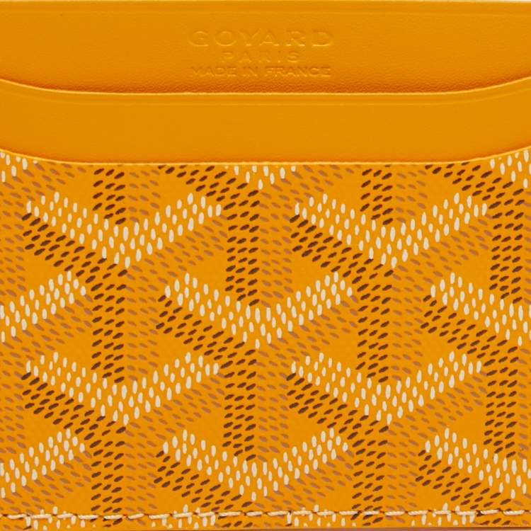 Pre Owned Goyard Yellow Goyardine Coated Canvas and Leather Saint Sulpice Card Holder
