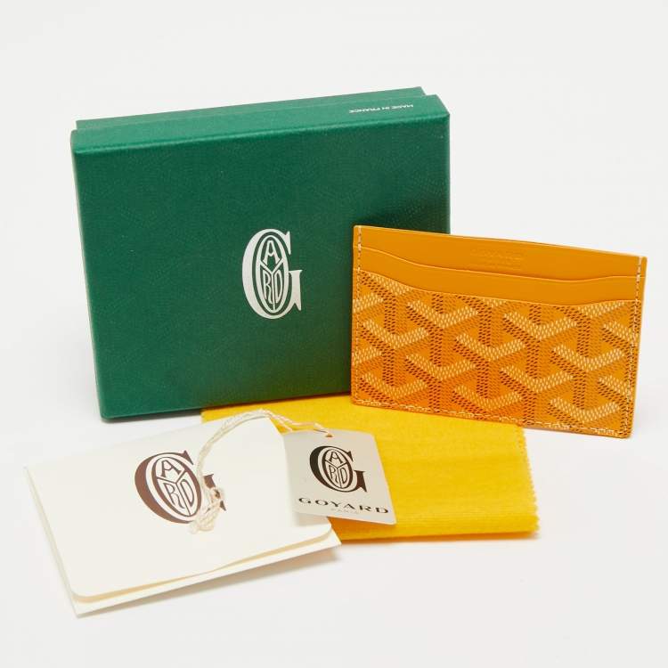 Pre Owned Goyard Yellow Goyardine Coated Canvas and Leather Saint Sulpice Card Holder