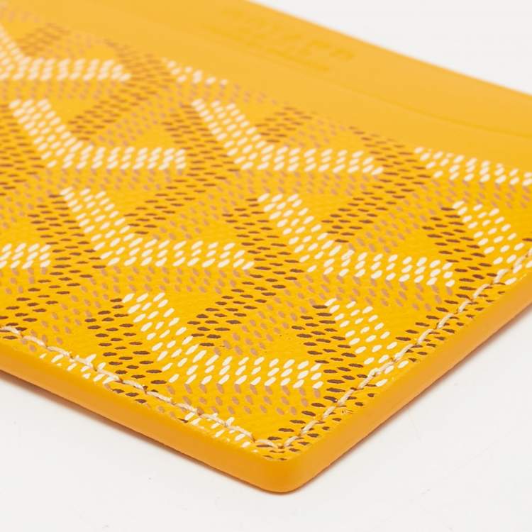 Pre Owned Goyard Yellow Goyardine Coated Canvas and Leather Saint Sulpice Card Holder