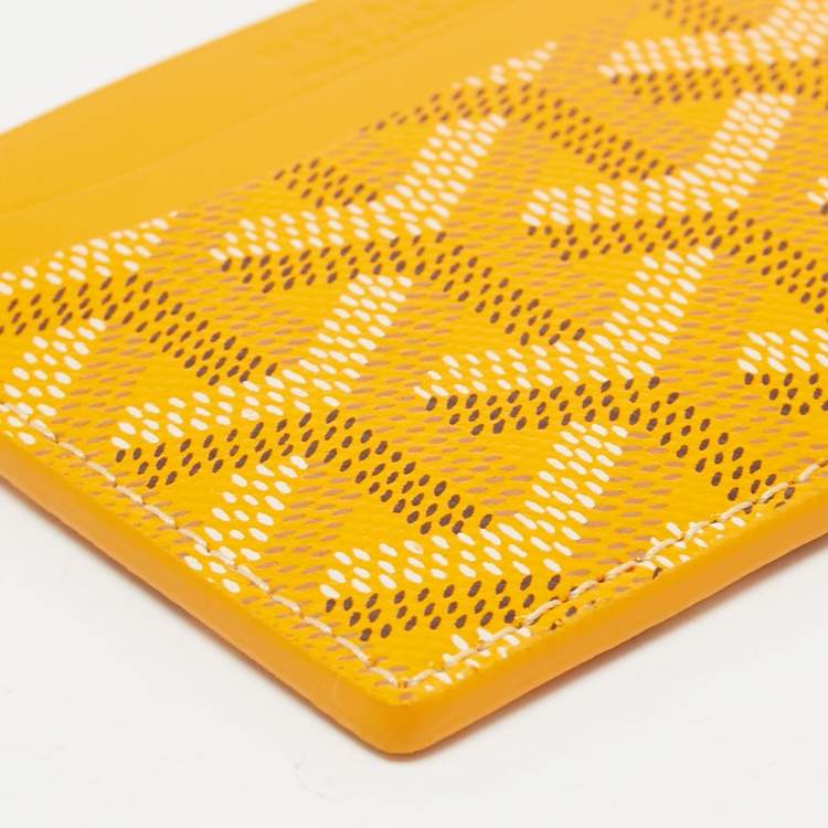 Pre Owned Goyard Yellow Goyardine Coated Canvas and Leather Saint Sulpice Card Holder