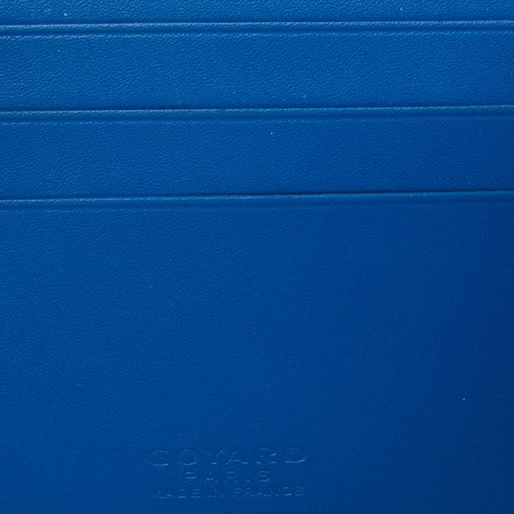 Pre Owned Goyard Blue Coated Canvas Victoire Bi-Fold Wallet