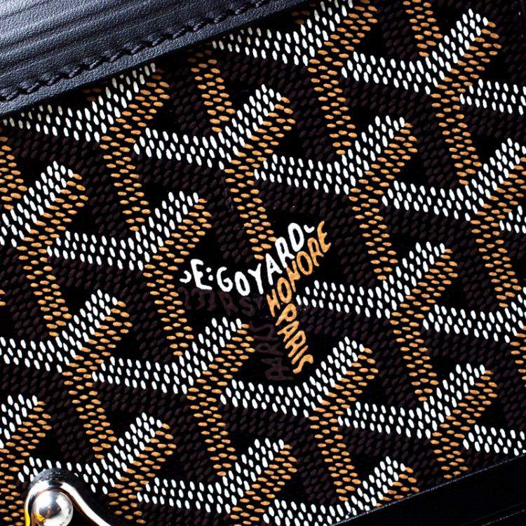Pre Owned Goyard Black Goyardine Canvas and Leather Bourget PM Trolley