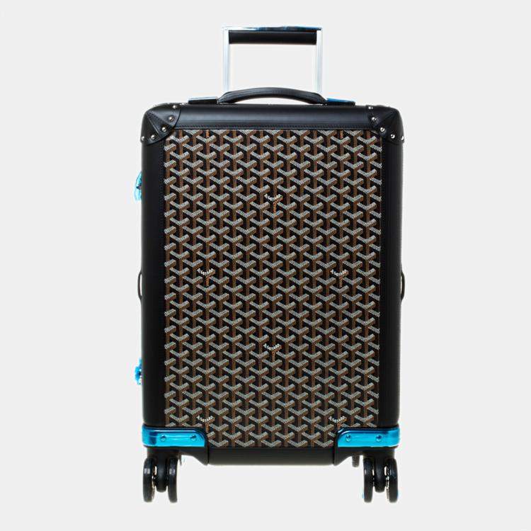 Goyard Black Goyardine Coated Canvas/ Leather Bourget PM Trolley Travel  Luggage