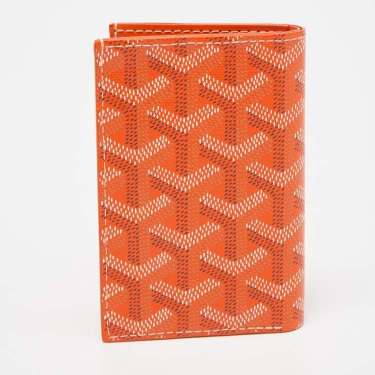 Pre Owned Goyard Orange Goyardine Coated Canvas Saint Pierre Card Holder