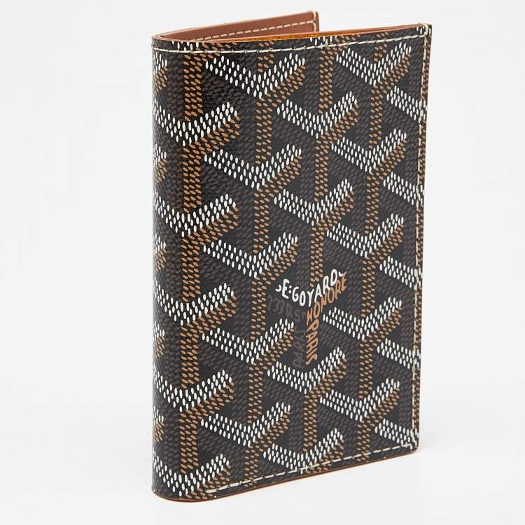 Pre Owned Goyard Black Goyardine Coated Canvas Saint Pierre Card Holder