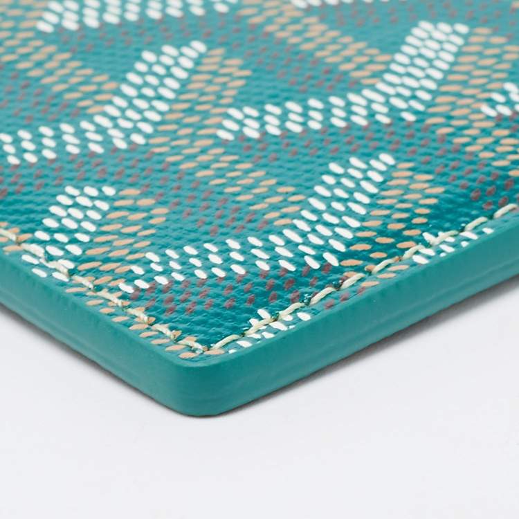 Pre Owned Goyard Green Goyardine Coated Canvas and Leather Saint Sulpice Card Holder