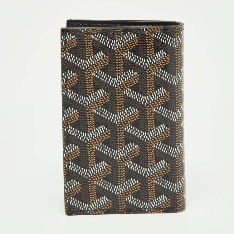 Pre Owned Goyard Black Goyardine Coated Canvas Saint Pierre Bifold Card Holder