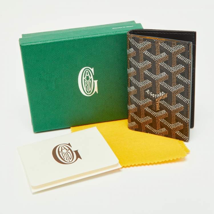 Pre Owned Goyard Black Goyardine Coated Canvas Saint Pierre Bifold Card Holder