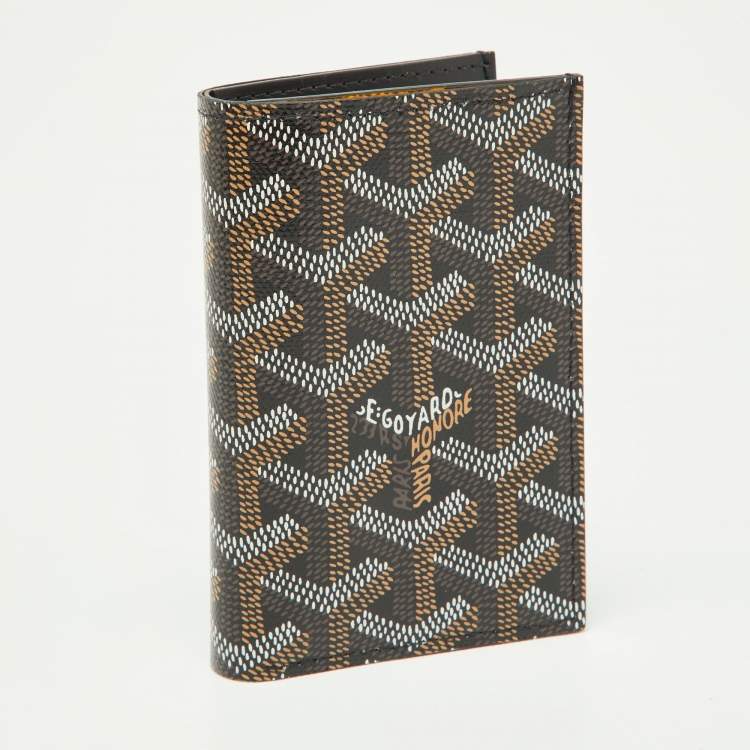 Pre Owned Goyard Black Goyardine Coated Canvas Saint Pierre Bifold Card Holder