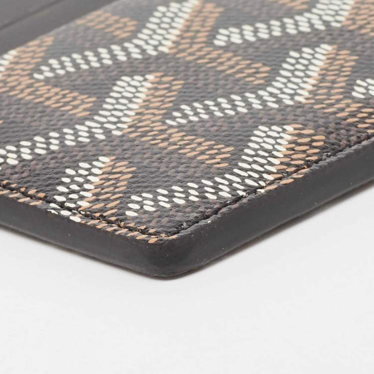 Pre Owned Goyard Black Goyardine Coated Canvas and Leather Saint Sulpice Card Holder