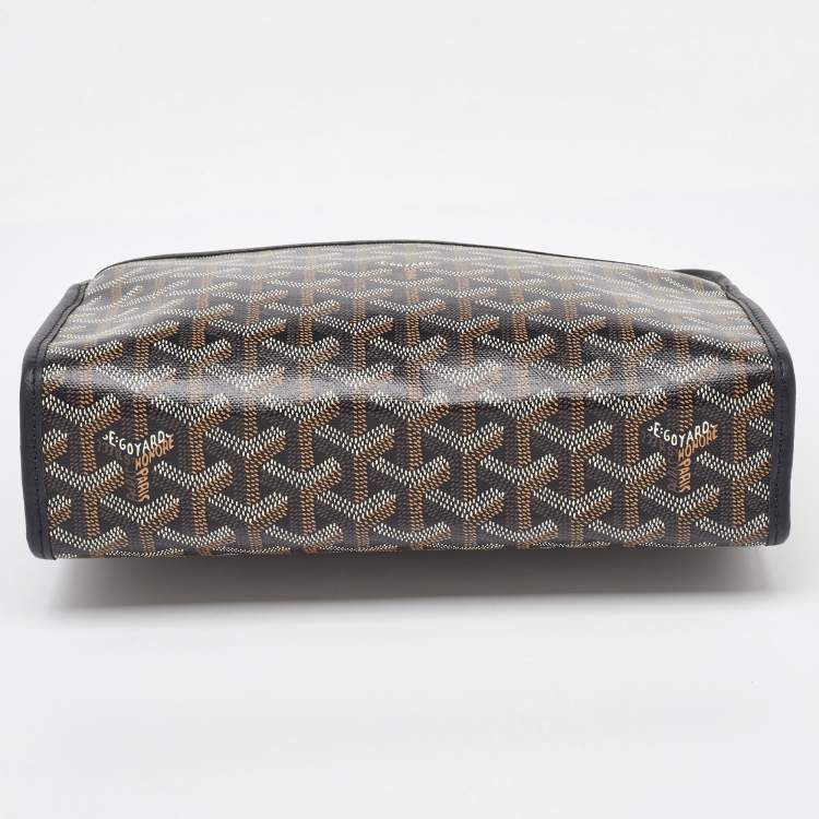 Pre Owned Goyard Black Goyardine Coated Canvas Jouvence MM Toiletry Bag