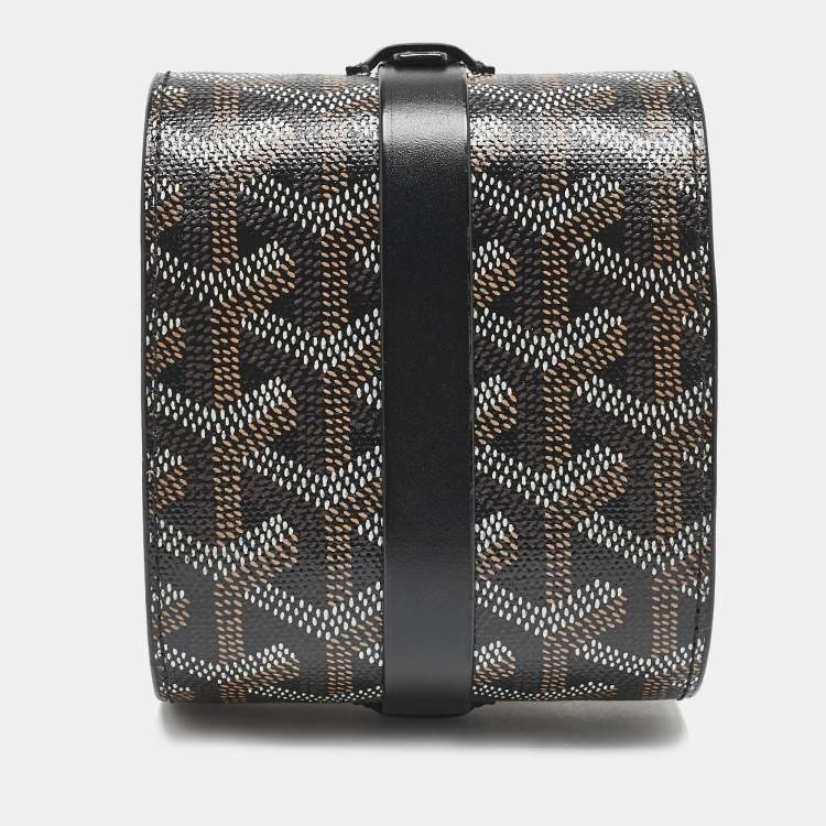 Pre Owned Goyard Black Goyardine Coated Canvas and Leather Travel Watch Case