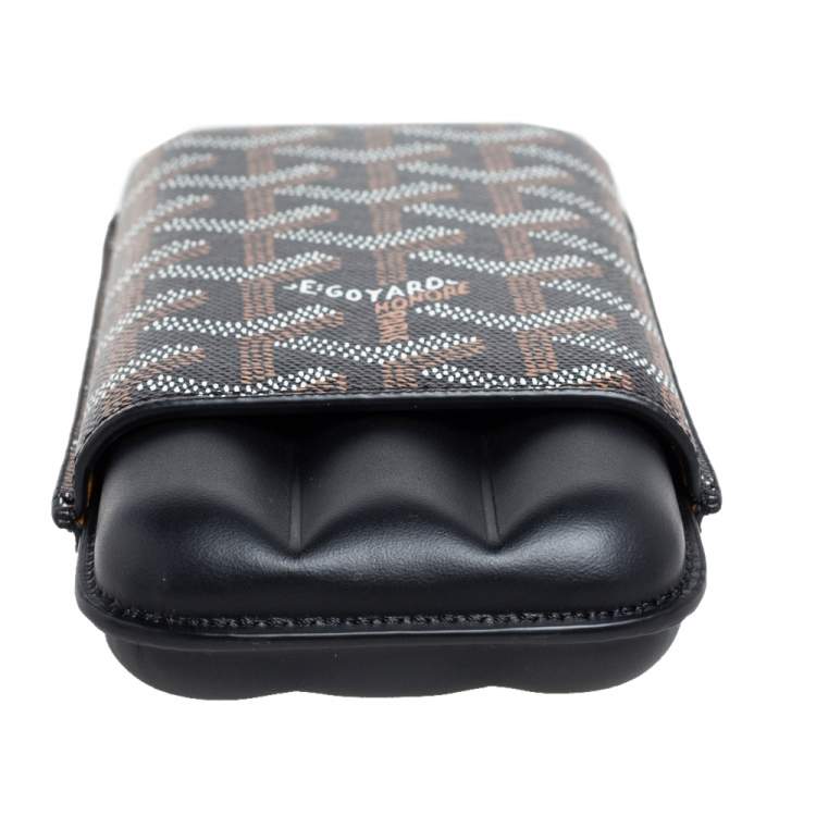 Pre Owned Goyard Black Goyardine Coated Canvas and Leather Churchill 3 Cigar Case