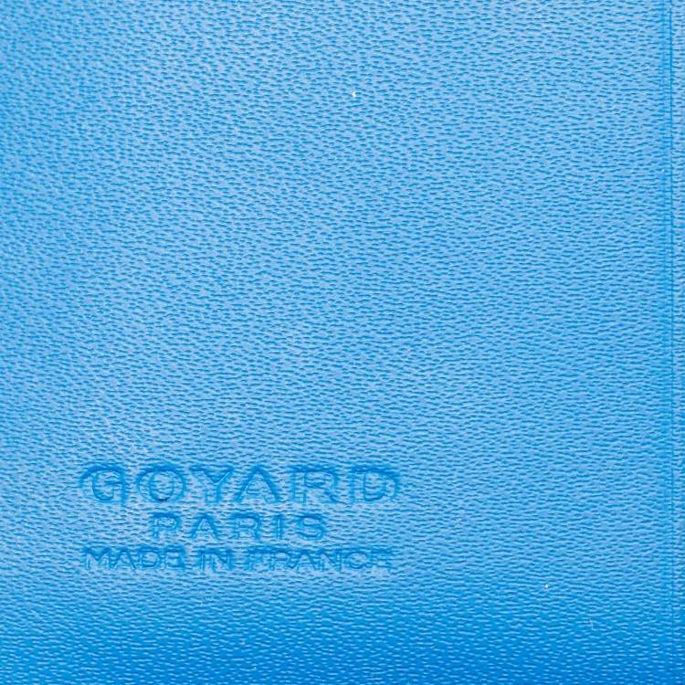 Pre Owned Goyard Blue Goyardine Coated Canvas Saint Marc Card Holder