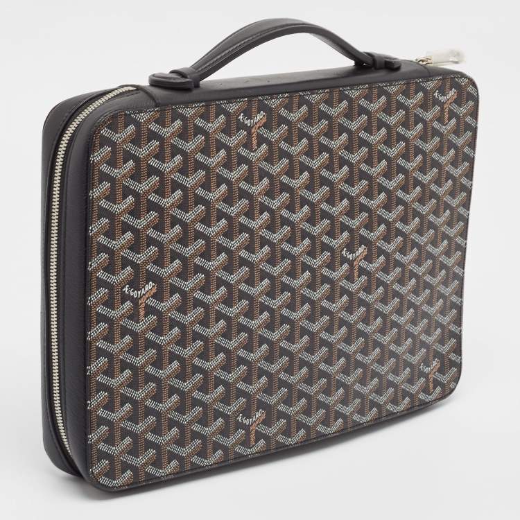 Pre Owned Goyard Black Goyardine Coated Canvas and Leather Compagnon Universel Briefcase 