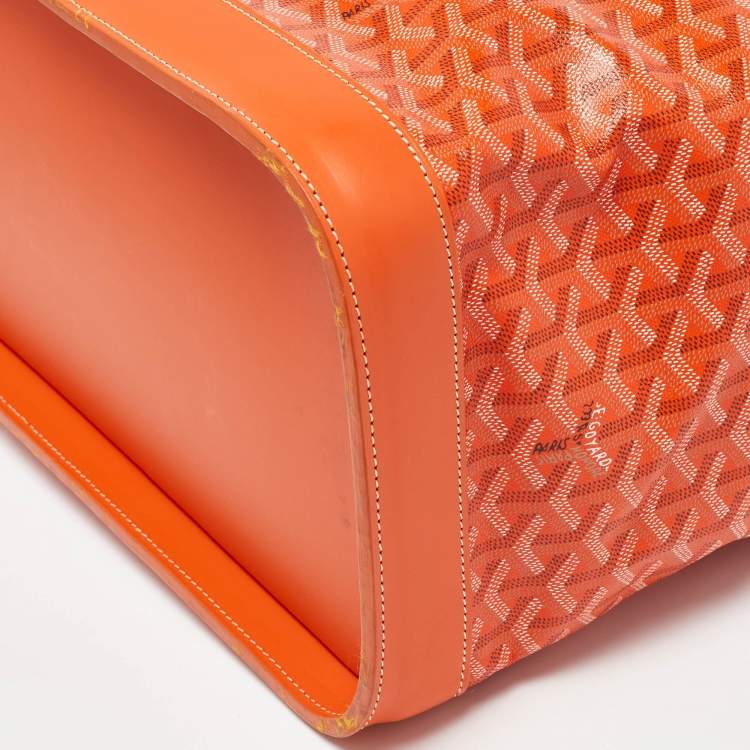 Pre Owned Goyard Orange Goyardine Coated Canvas and Leather Steamer Bag