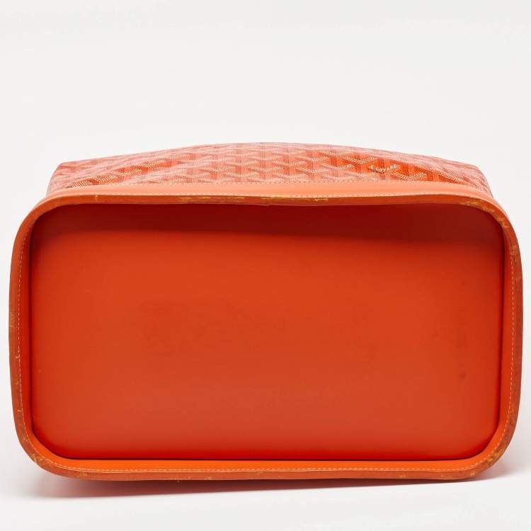Pre Owned Goyard Orange Goyardine Coated Canvas and Leather Steamer Bag