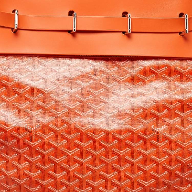 Pre Owned Goyard Orange Goyardine Coated Canvas and Leather Steamer Bag