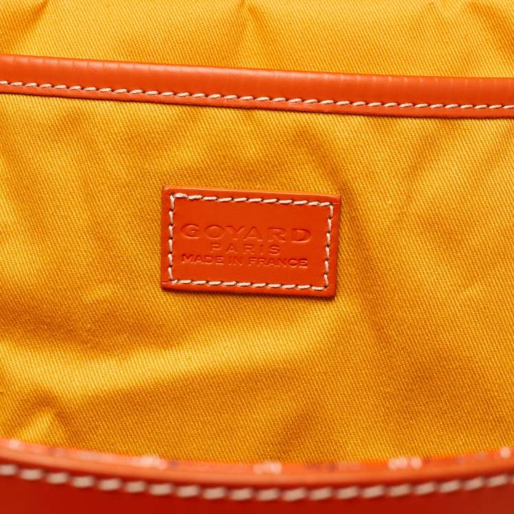 Pre Owned Goyard Orange Goyardine Coated Canvas and Leather Steamer Bag