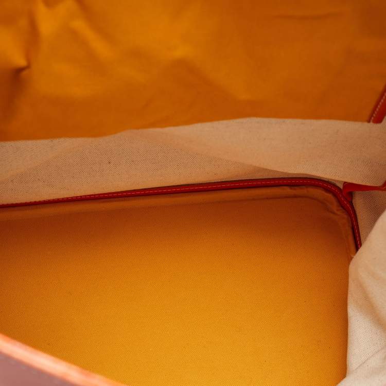 Pre Owned Goyard Orange Goyardine Coated Canvas and Leather Steamer Bag