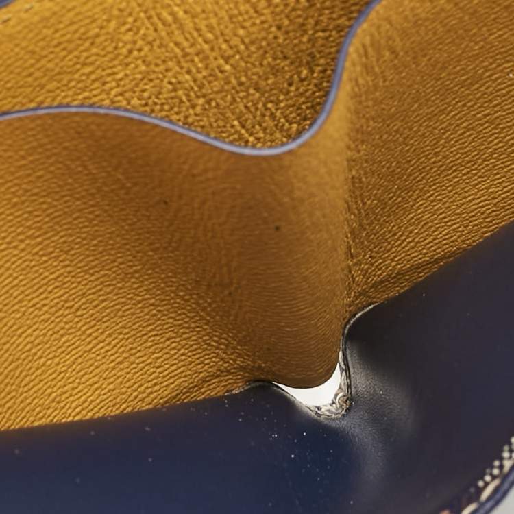 Pre Owned Goyard Blue Goyardine Coated Canvas Victoire Bifold Wallet