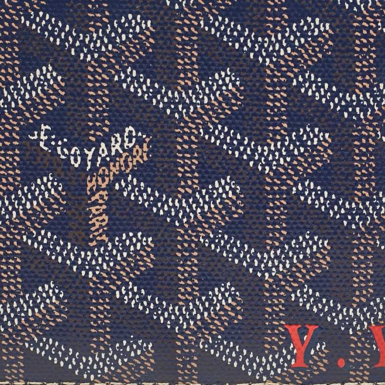Pre Owned Goyard Blue Goyardine Coated Canvas Victoire Bifold Wallet