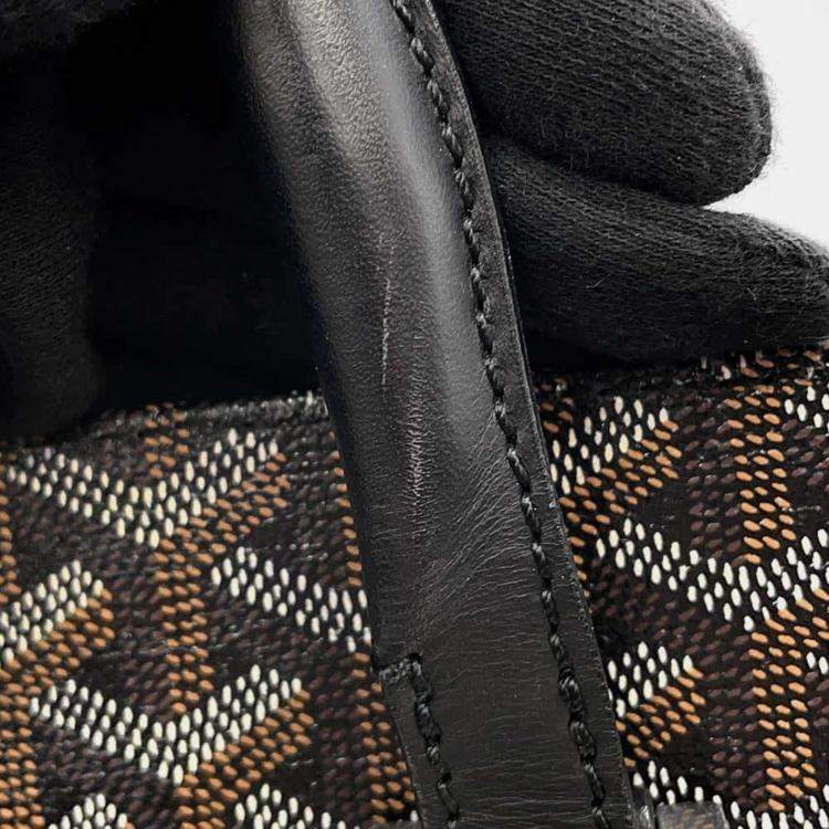 Pre Owned Goyard Komall Black Pvc Leather Size Gm