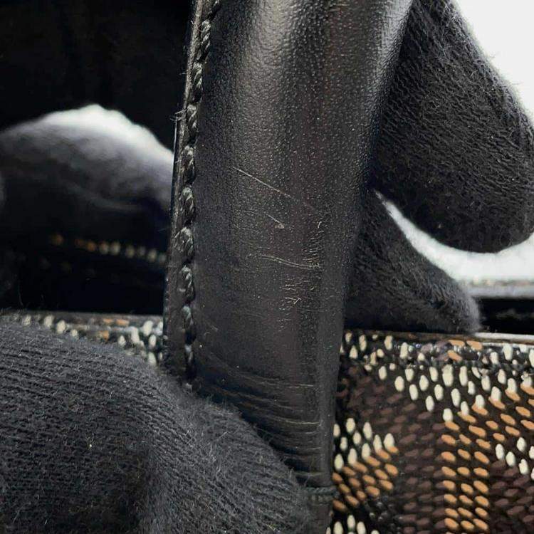Pre Owned Goyard Komall Black Pvc Leather Size Gm