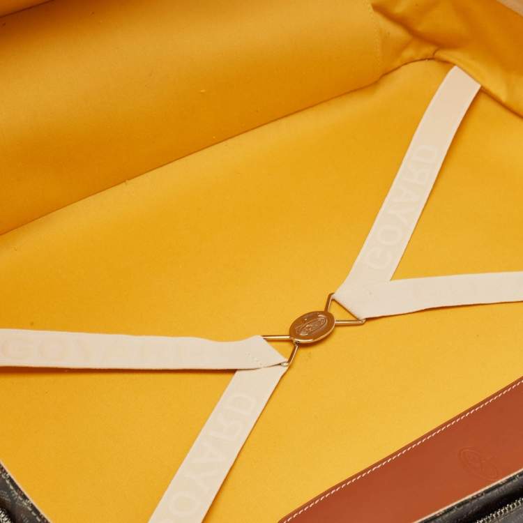 Pre Owned Goyard Brown Goyardine Coated Canvas and Leather Majordome 50 Soft Suitcase