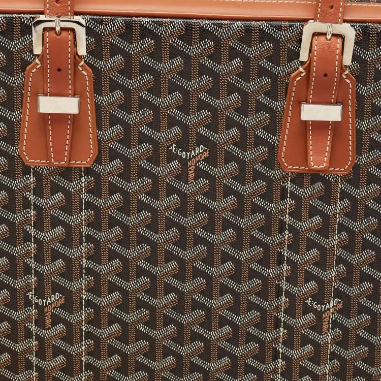 Pre Owned Goyard Brown Goyardine Coated Canvas and Leather Majordome 50 Soft Suitcase