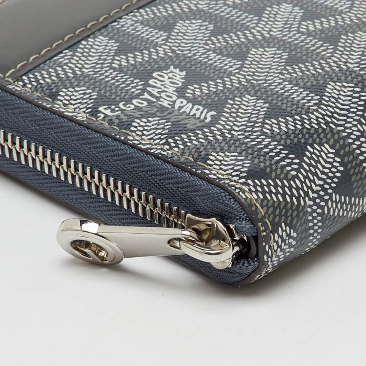 Pre Owned Goyard Grey Goyardine Coated Canvas and Leather Matignon GM Wallet