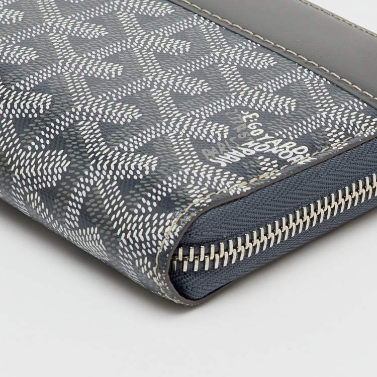 Pre Owned Goyard Grey Goyardine Coated Canvas and Leather Matignon GM Wallet