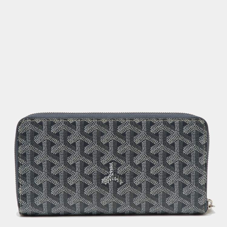 Pre Owned Goyard Grey Goyardine Coated Canvas and Leather Matignon GM Wallet