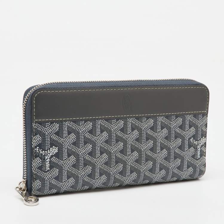 Pre Owned Goyard Grey Goyardine Coated Canvas and Leather Matignon GM Wallet
