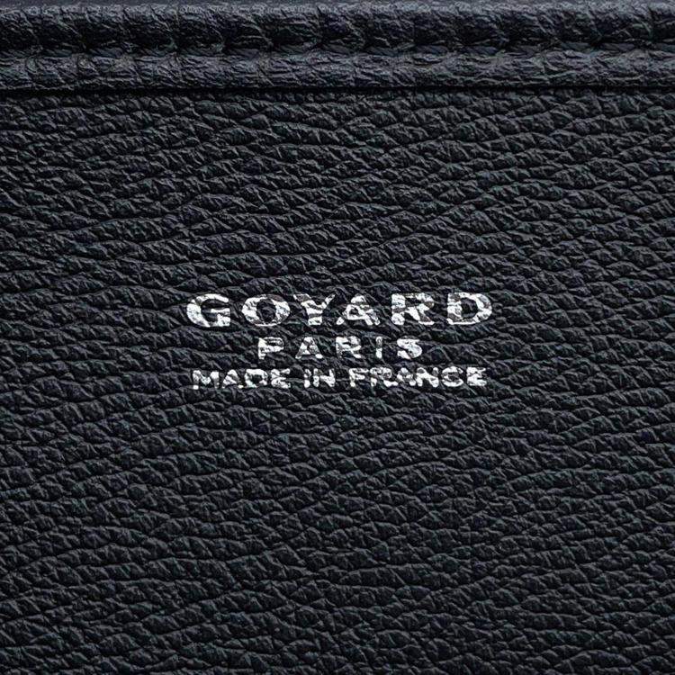 Pre Owned Goyard Black Goyardine Canvas and Leather Tote Bag