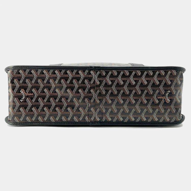 Pre Owned Goyard Black Goyardine Canvas and Leather Tote Bag