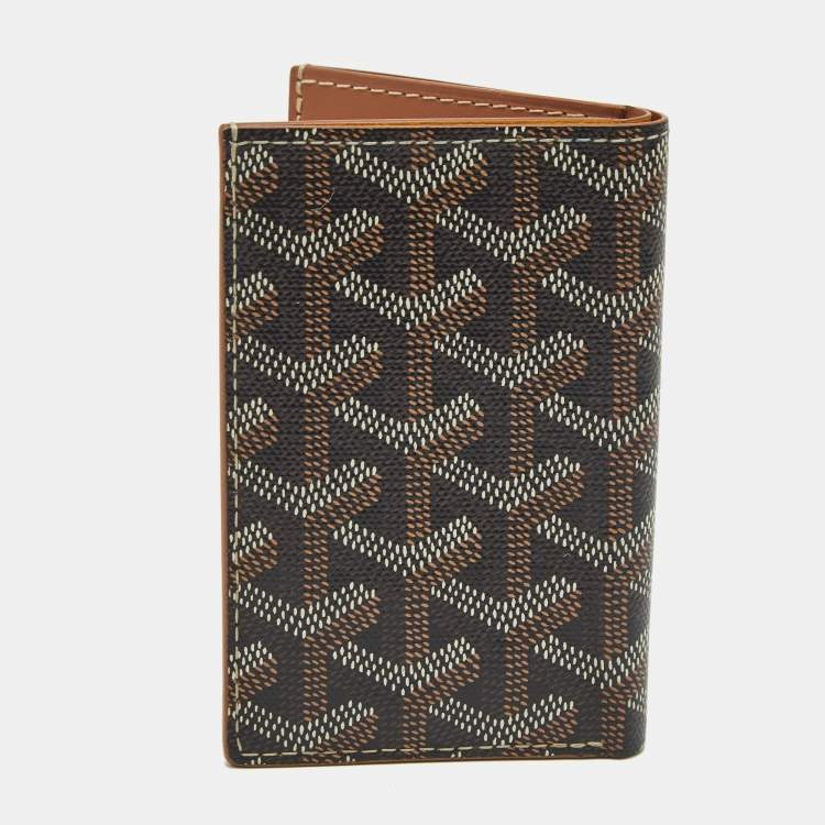 Pre Owned Goyard Brown Goyardine Coated Canvas Saint Pierre Card Holder