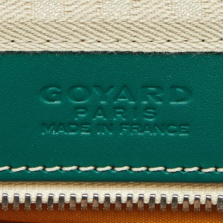 Pre Owned Goyard Green Goyardine Coated Canvas and Leather Bowling 55 bag