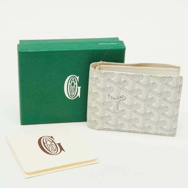 Pre Owned Goyard White Goyardine Coated Canvas Victoire Bifold Wallet