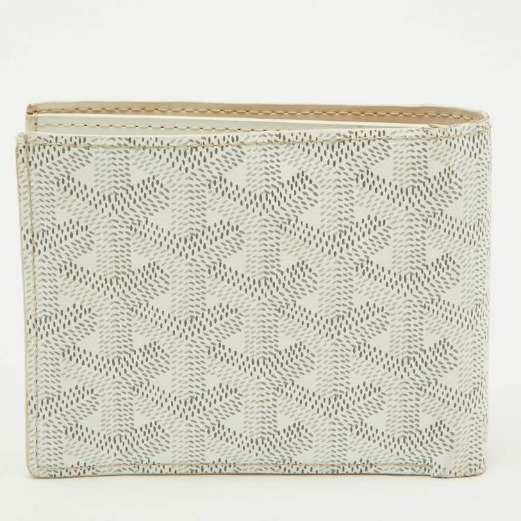 Pre Owned Goyard White Goyardine Coated Canvas Victoire Bifold Wallet