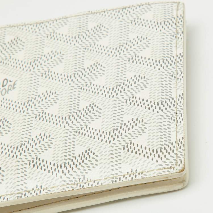 Pre Owned Goyard White Goyardine Coated Canvas Victoire Bifold Wallet