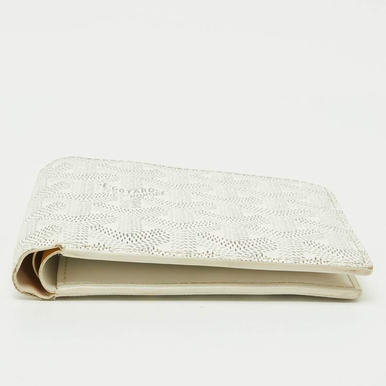 Pre Owned Goyard White Goyardine Coated Canvas Victoire Bifold Wallet