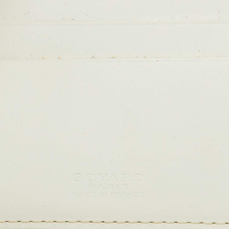 Pre Owned Goyard White Goyardine Coated Canvas Victoire Bifold Wallet