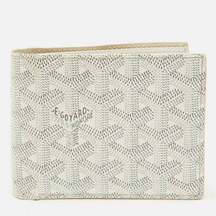 Pre Owned Goyard White Goyardine Coated Canvas Victoire Bifold Wallet