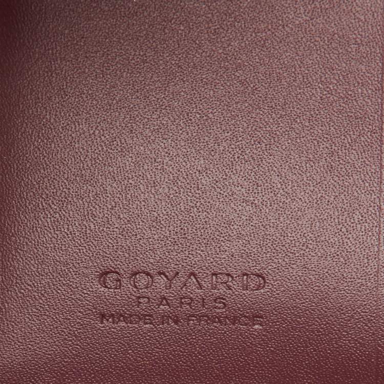 Pre Owned Goyard Burgundy Goyardine Coated Canvas Saint Pierre Bifold Card Holder