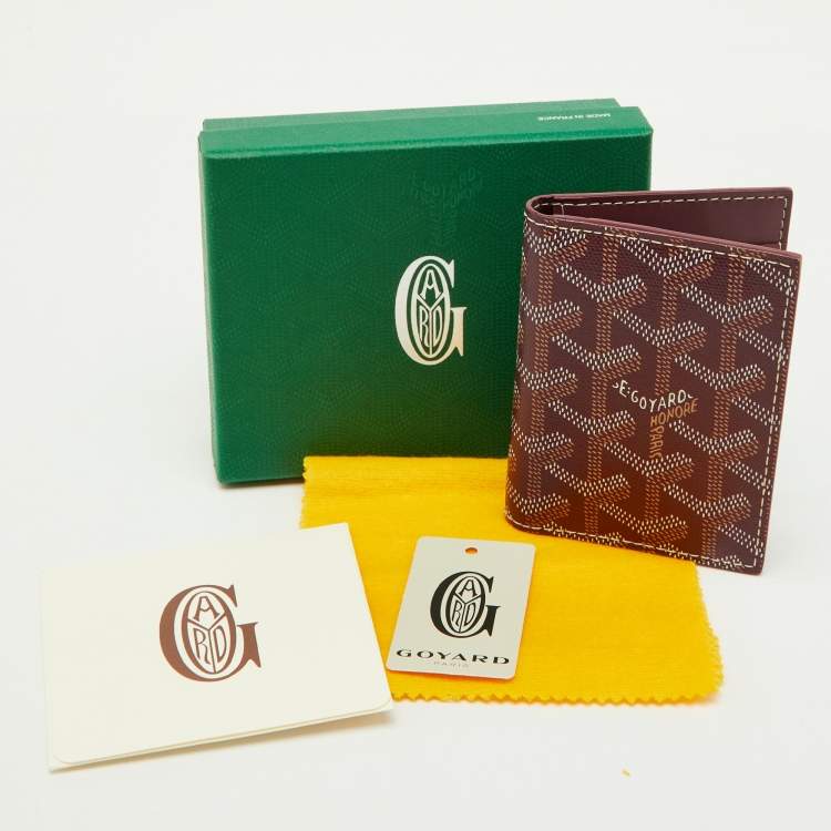 Pre Owned Goyard Burgundy Goyardine Coated Canvas Saint Pierre Bifold Card Holder