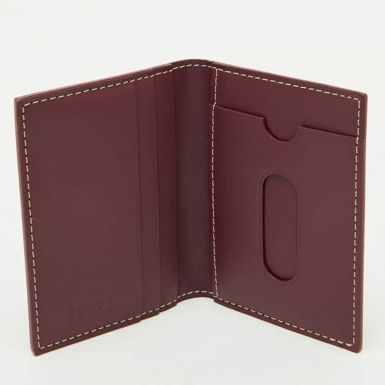 Pre Owned Goyard Burgundy Goyardine Coated Canvas Saint Pierre Bifold Card Holder