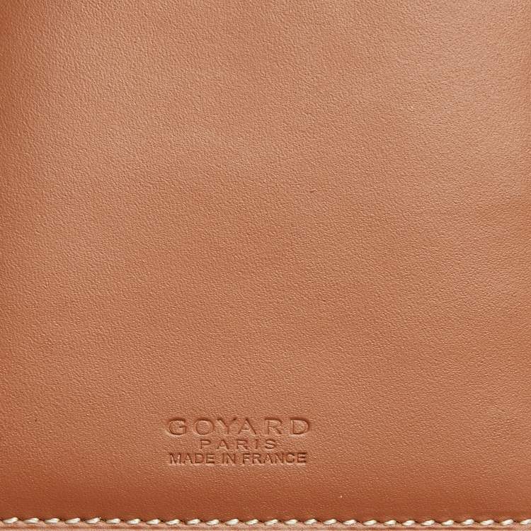 Pre Owned Goyard Brown Goyardine Coated Canvas and Leather Travel Wallet