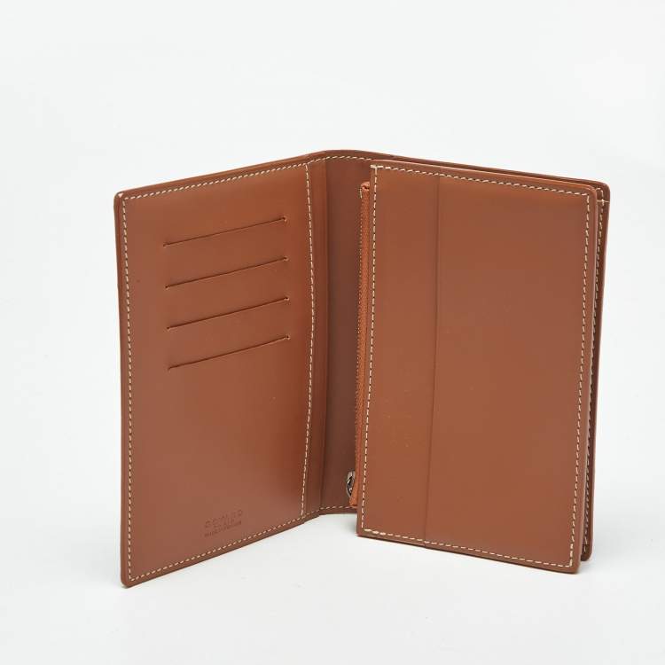 Pre Owned Goyard Brown Goyardine Coated Canvas and Leather Travel Wallet
