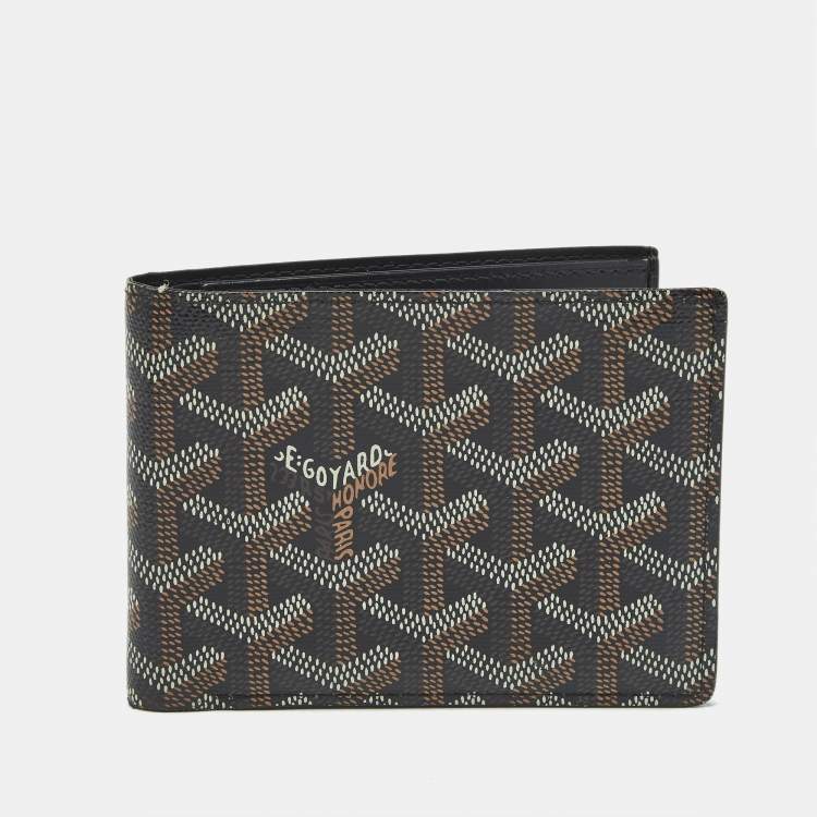 Pre Owned Goyard Black Goyardine Coated Canvas Victoire Bifold Wallet